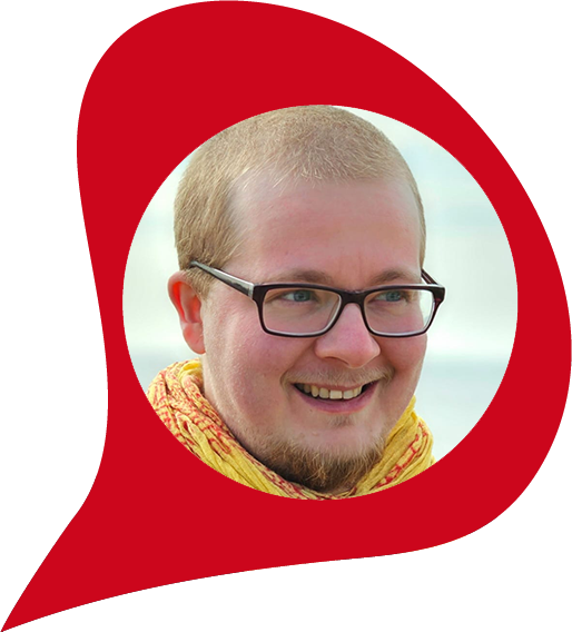 Bild von Ivo Hewing in der Sprechblase